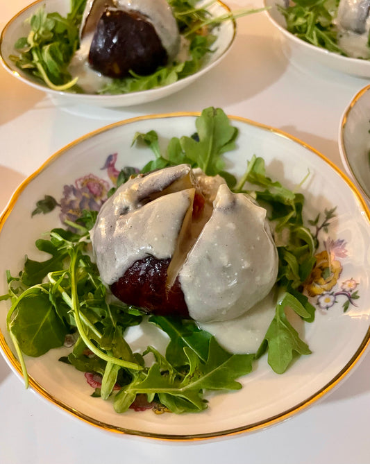 Figues rôties et crème au gorgonzola