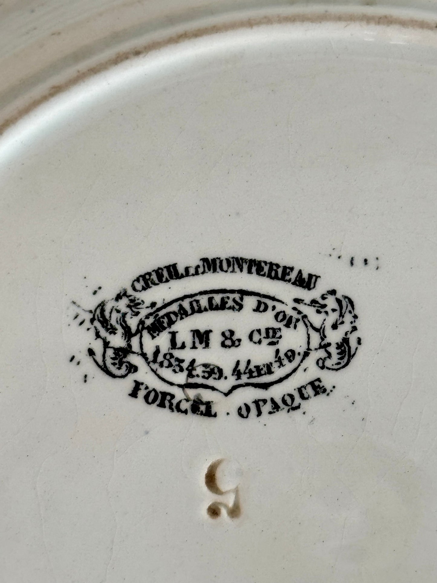 6 assiettes « parlantes » Creil Montereau. Série : Les boissons.