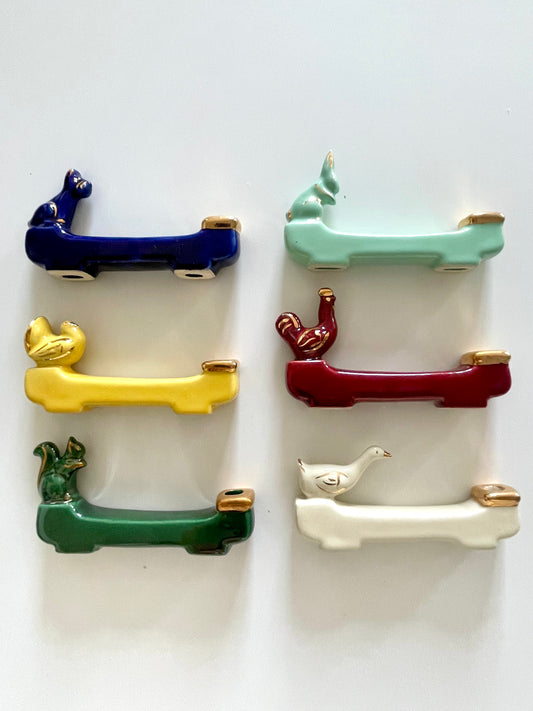 6 porte-couteaux Saint Clément animaux