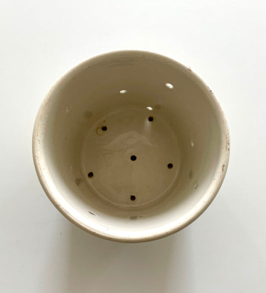 White ceramic curd pot