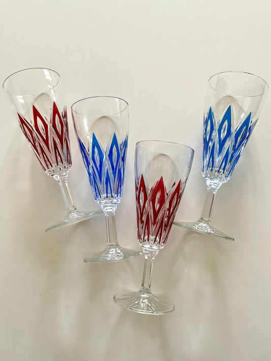 4 flûtes à champagne Arlequin
