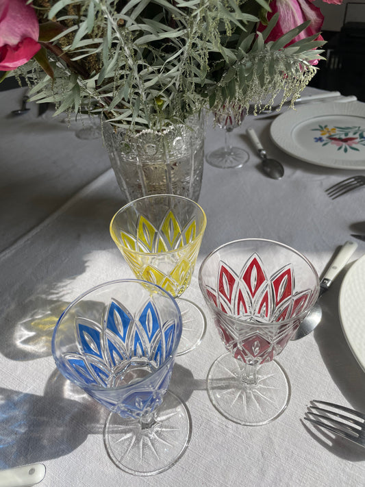 6 verres à pied Arlequin