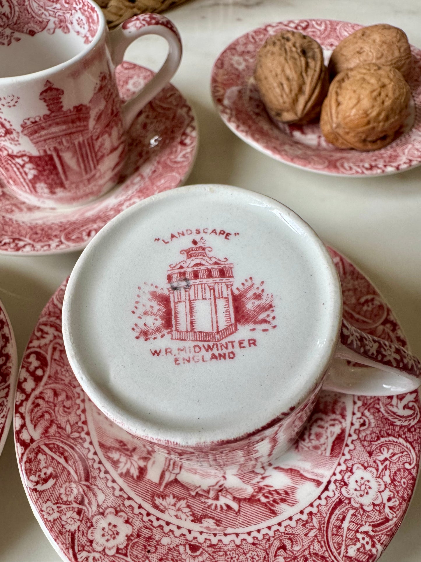 4 tasses à café en porcelaine anglaise