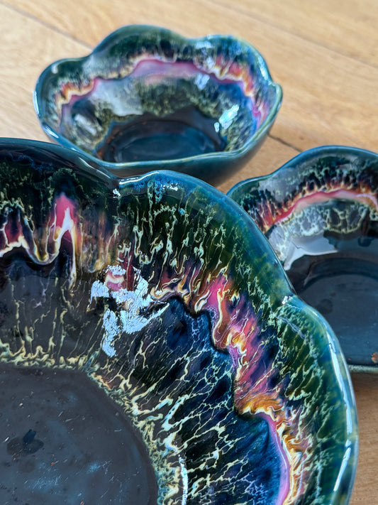 Saladier et ses deux coupelles en céramique de Vallauris