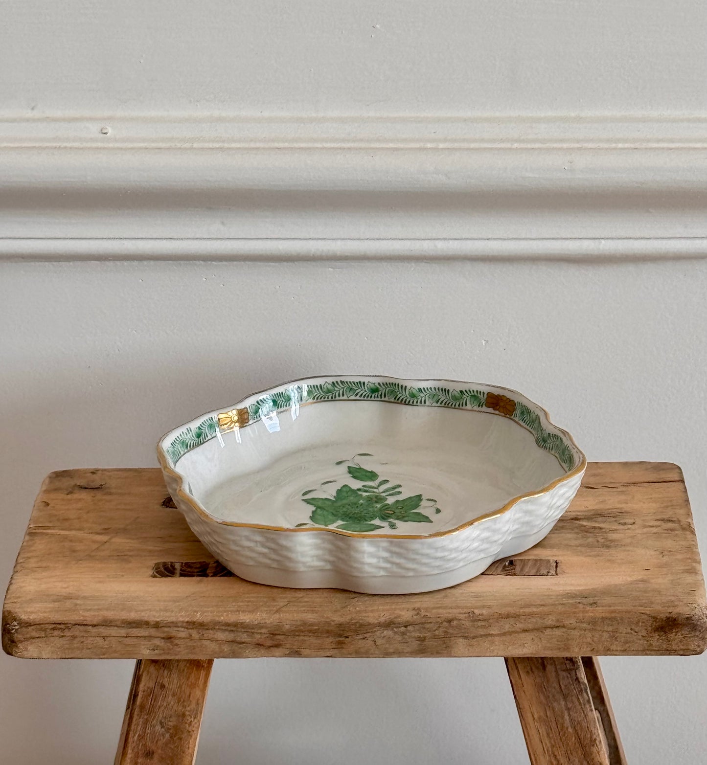 Vide-poche en porcelaine Apponyi vert HEREND