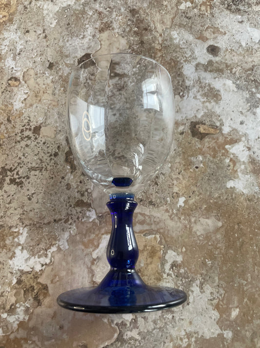 6 faceted crystal stemmed glasses