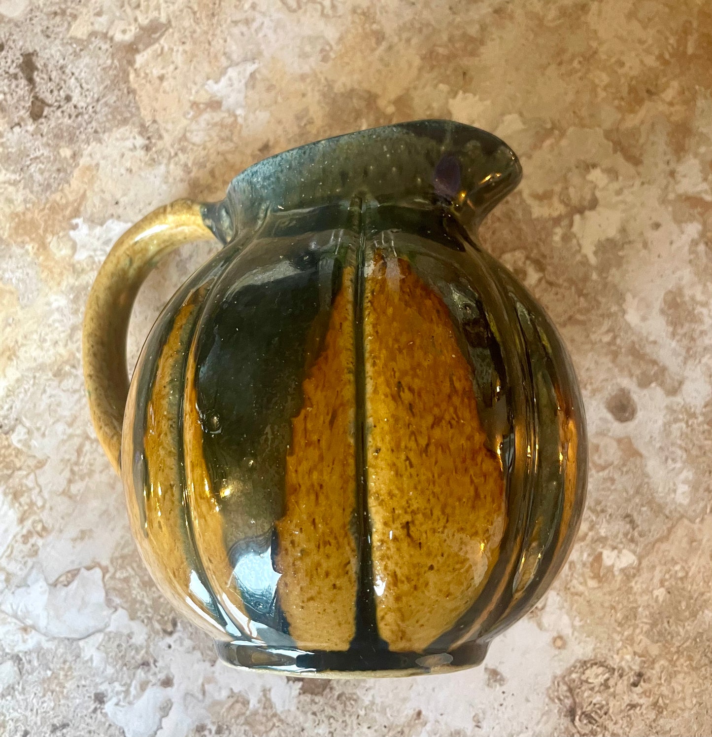 Vintage pumpkin pitcher from the Manufacture de Digoin