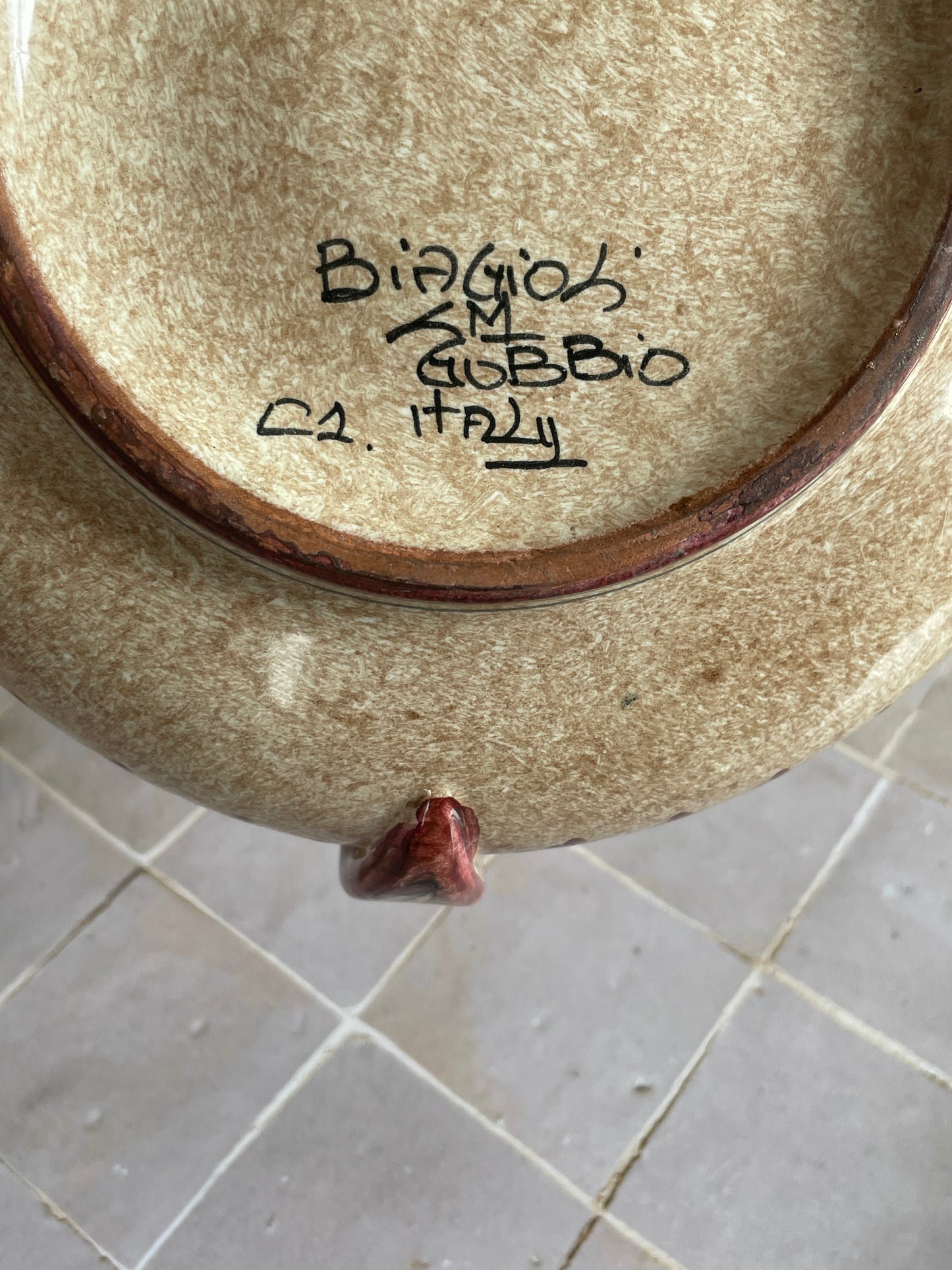 Centre de table du céramiste Biagioli de Gubbio