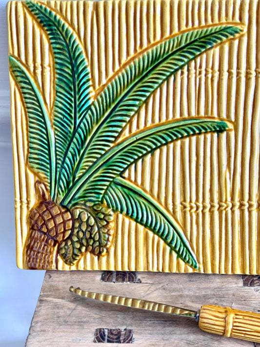 Plateau à fromage et son couteau en céramique de Vallauris