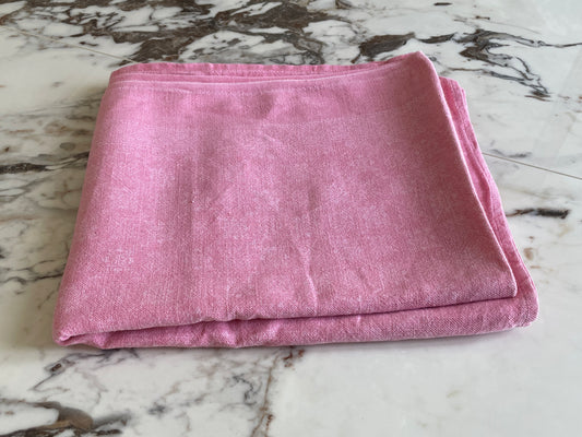 Nappe rectangulaire en lin rose