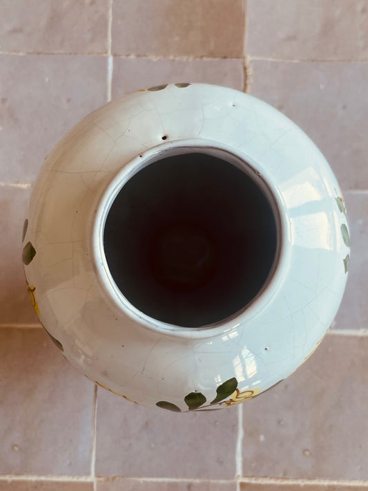 Small Portuguese handmade earthenware vase