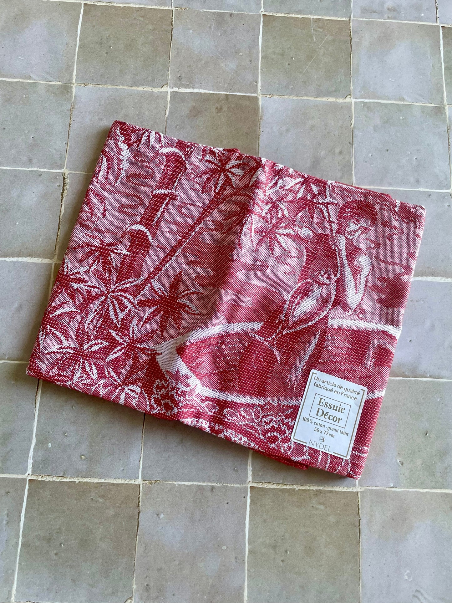Torchon français Nydel motif pêcheur exotique