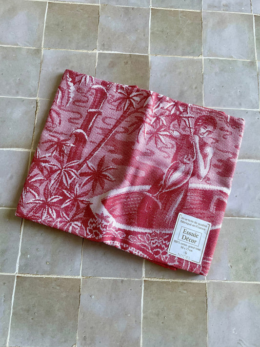 Torchon français Nydel motif pêcheur exotique