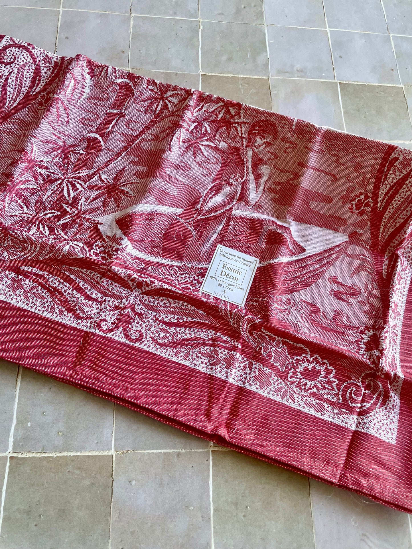 Torchon français Nydel motif pêcheur exotique