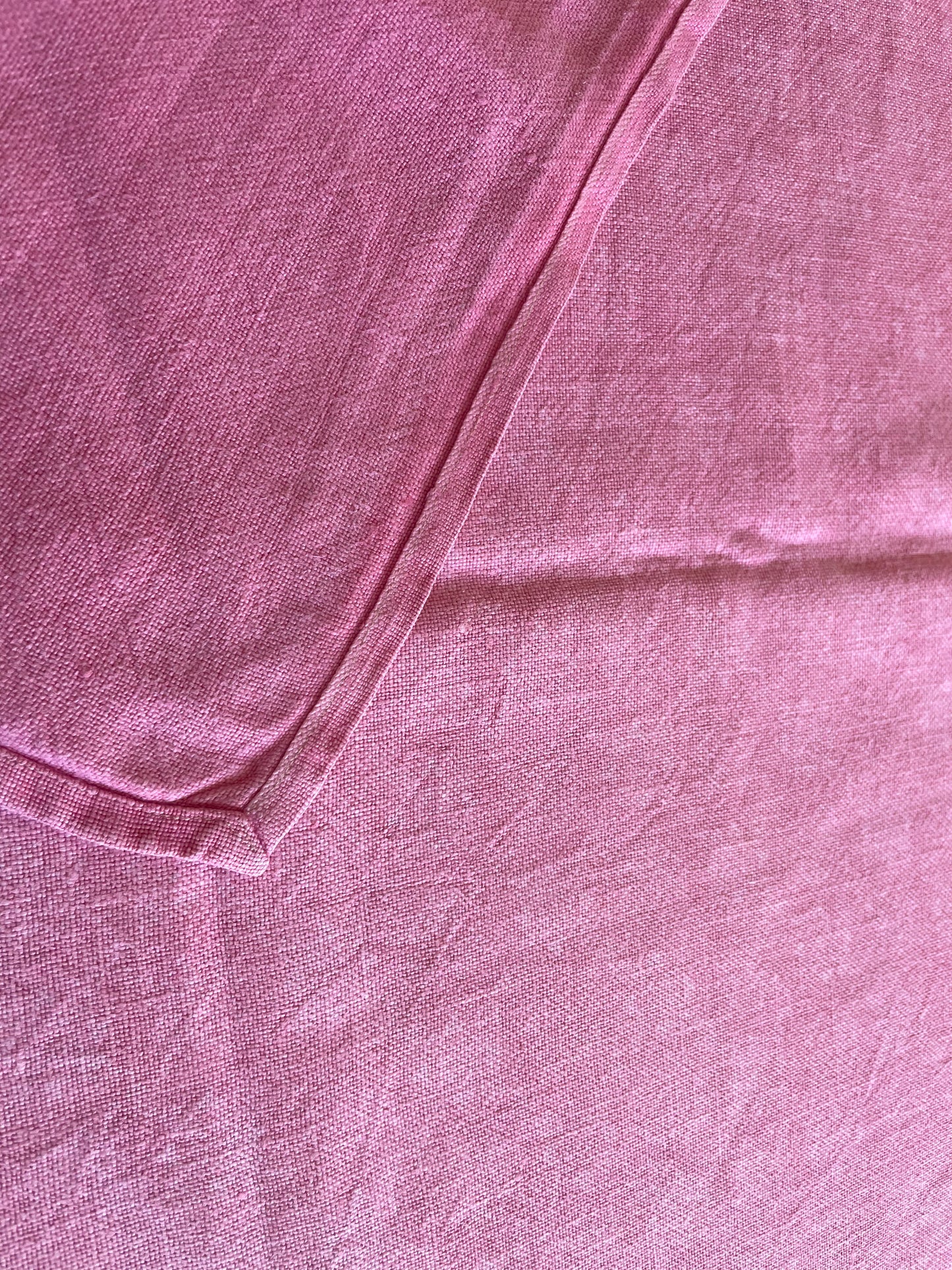 Nappe rectangulaire en lin rose