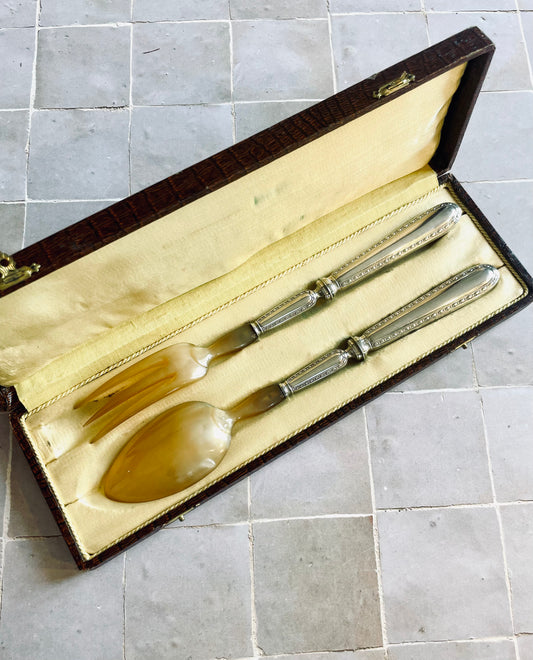 Couverts à salade en argent fourré