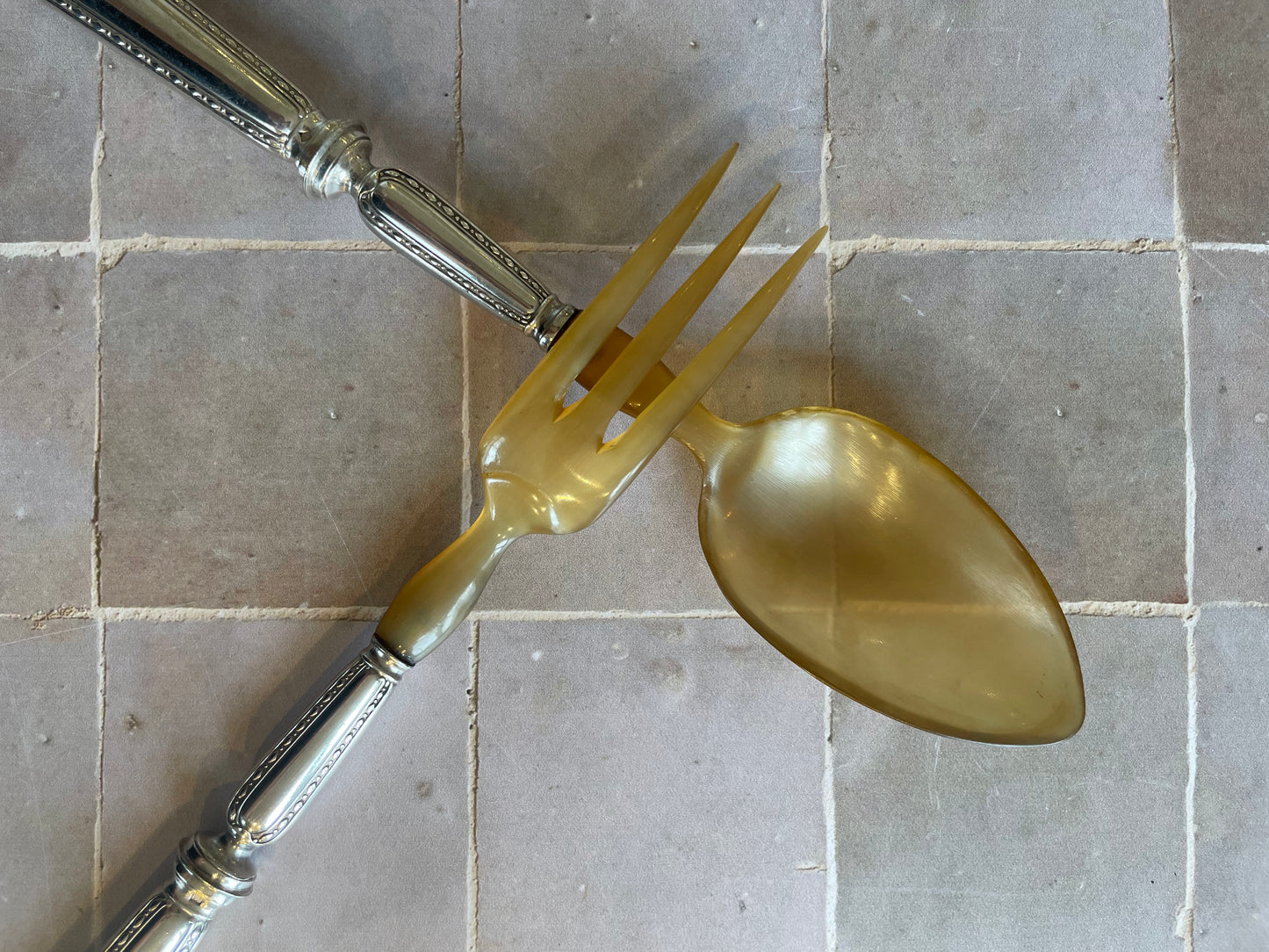 Couverts à salade en argent fourré