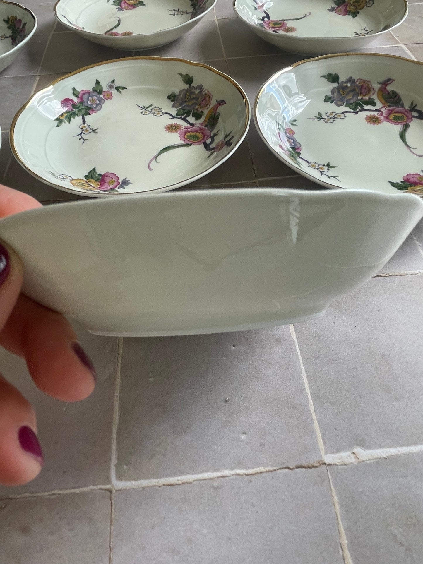 7 coupelles à dessert en porcelaine Bernardaud