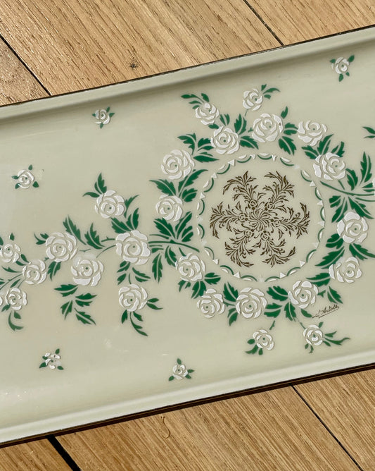 Plat à cake vintage en porcelaine