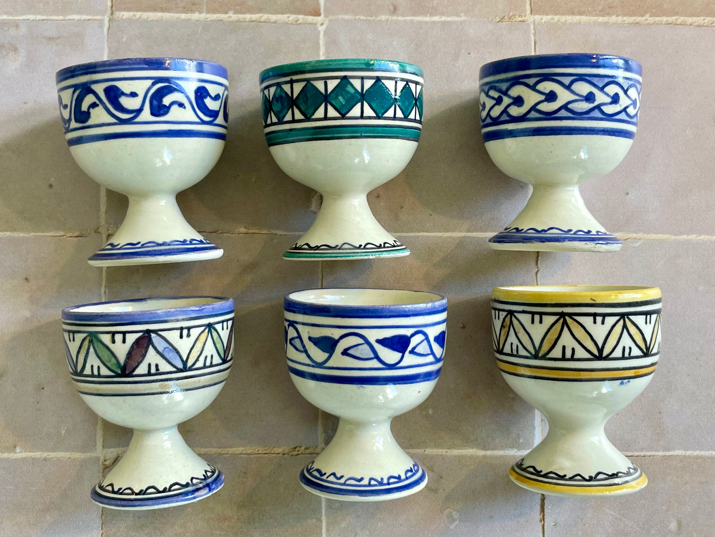 6 Moroccan egg cups from Fez.