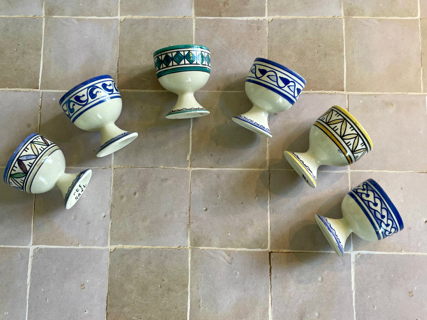 6 Moroccan egg cups from Fez.