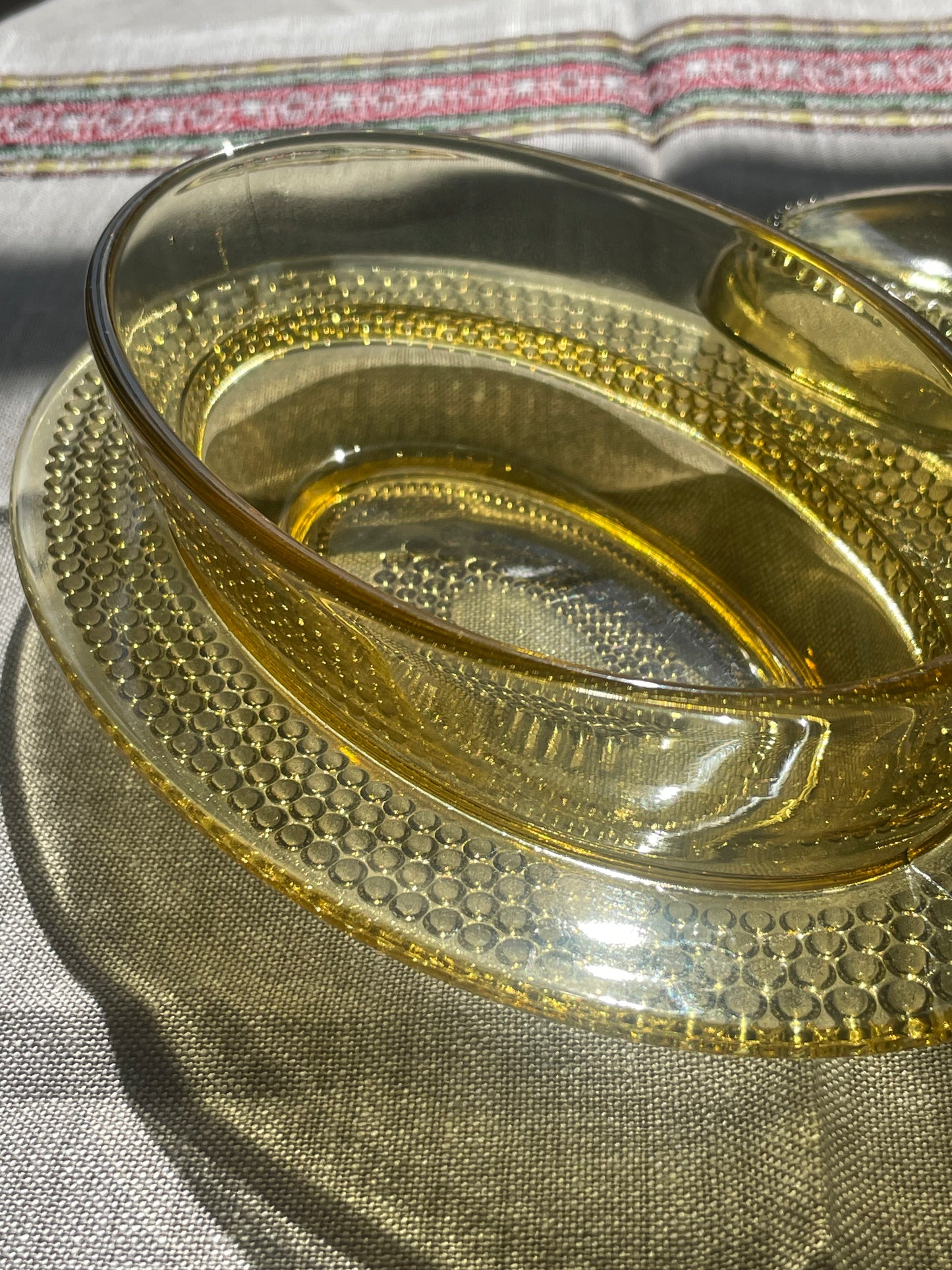 Oval glass butter dish