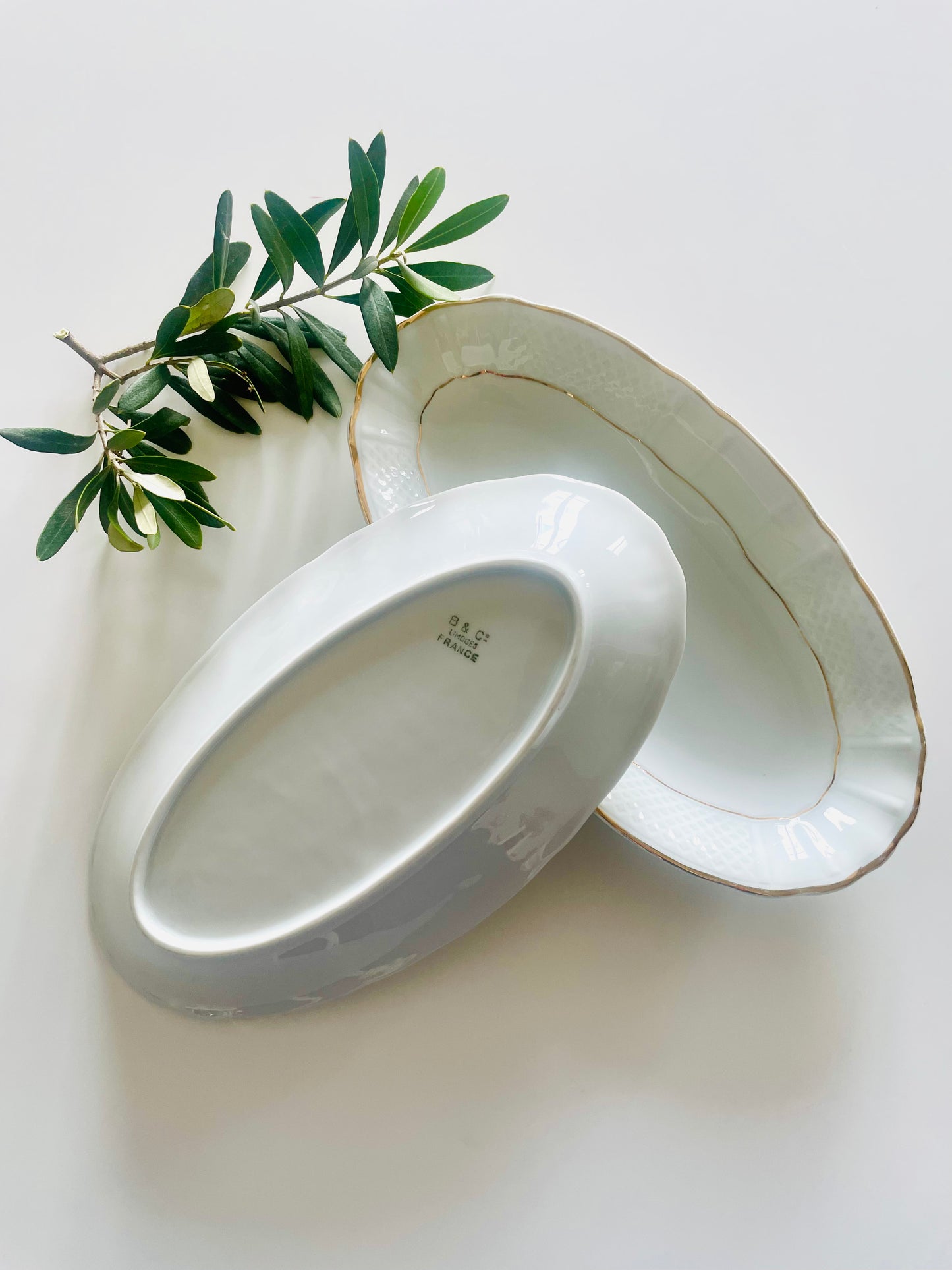 Two Bernardaud Limoges porcelain dishes