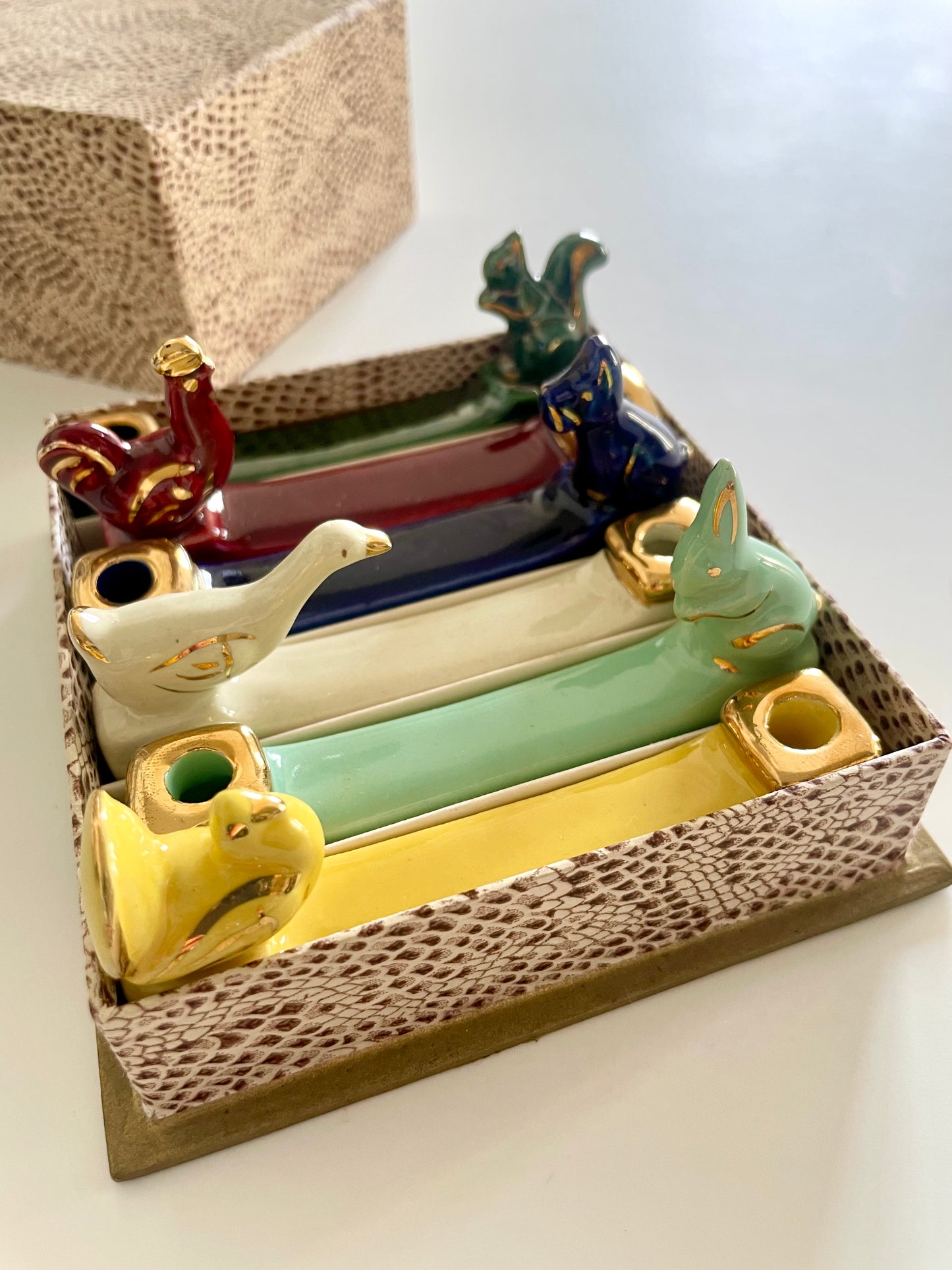 6 Saint Clement animal knife holders