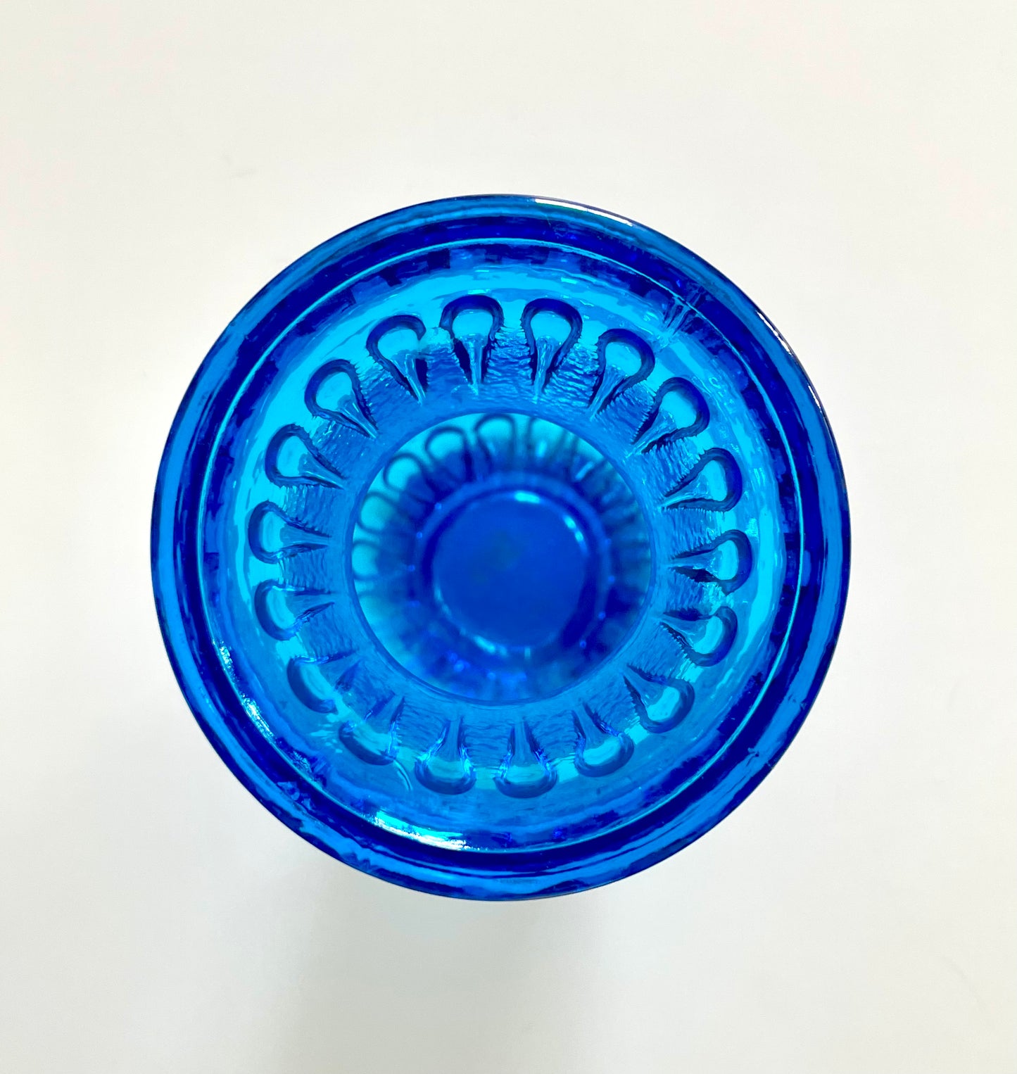Large blue glass vase