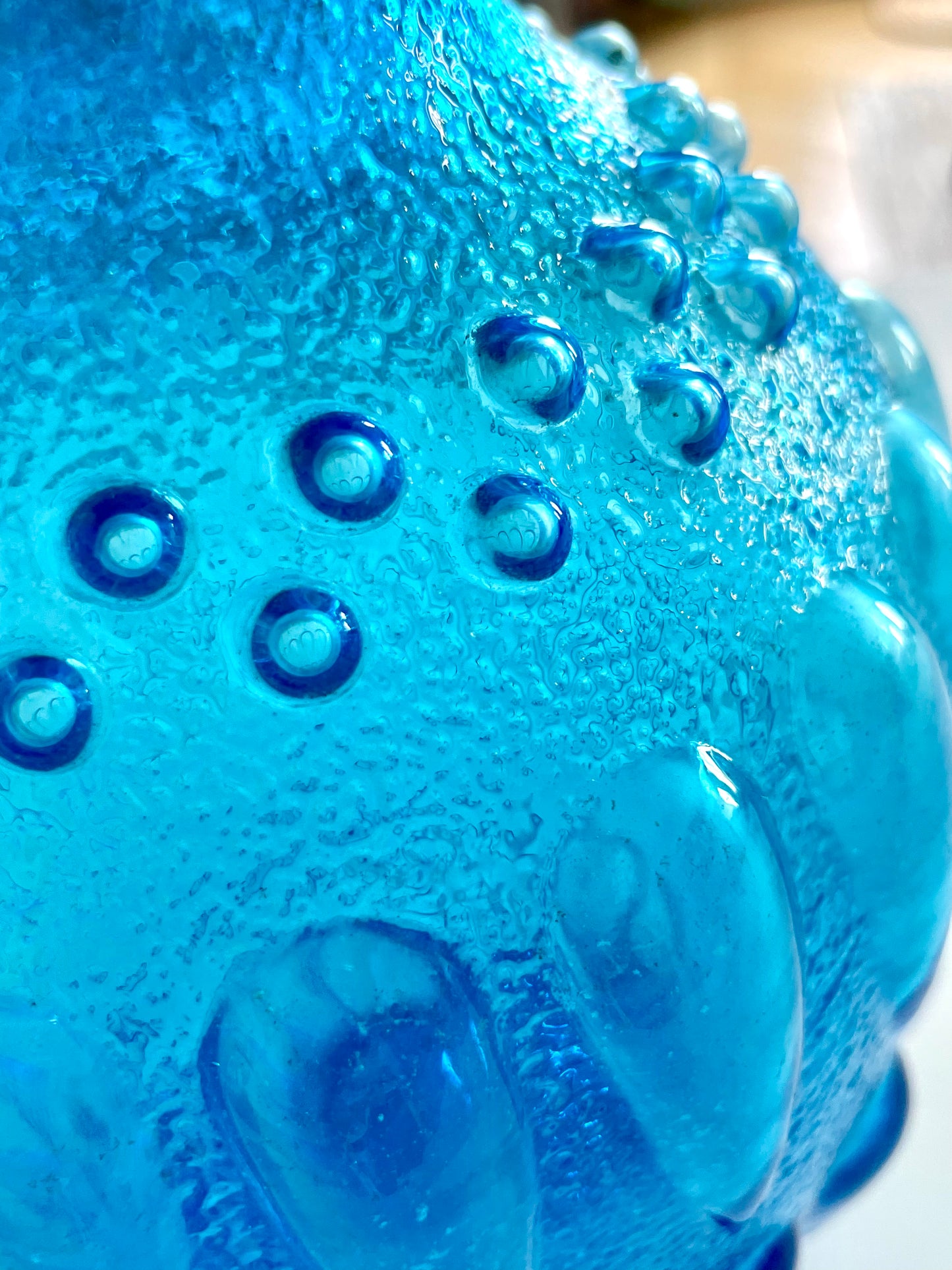 Large blue glass vase