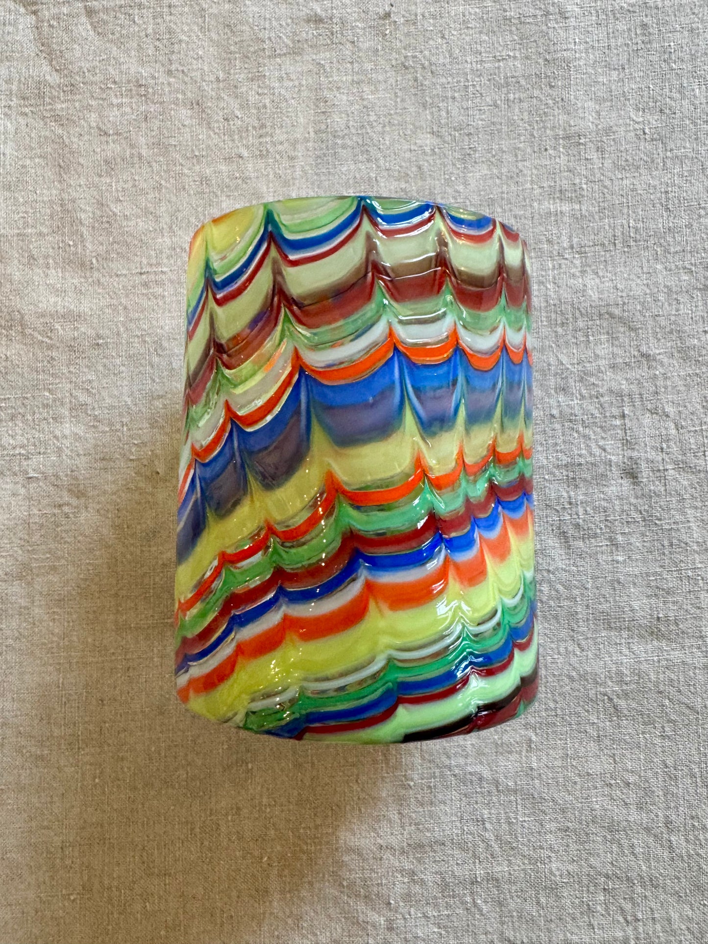 Verre/gobelet soufflé à la main italien