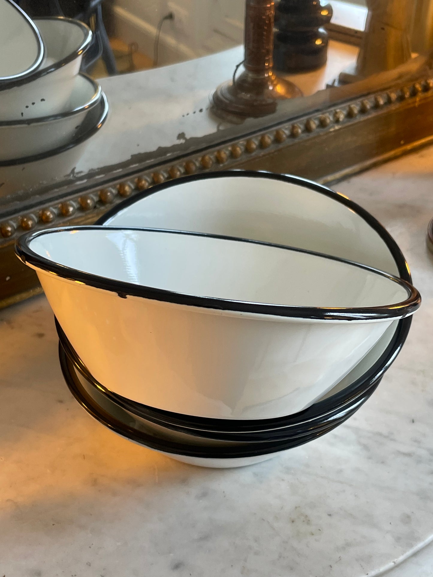 Small enamelled metal salad bowl
