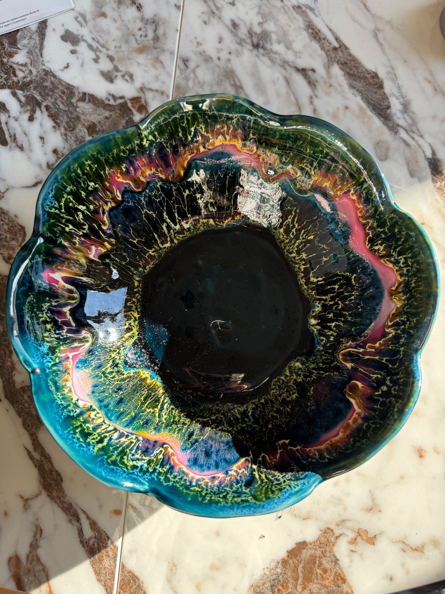 Saladier et ses deux coupelles en céramique de Vallauris