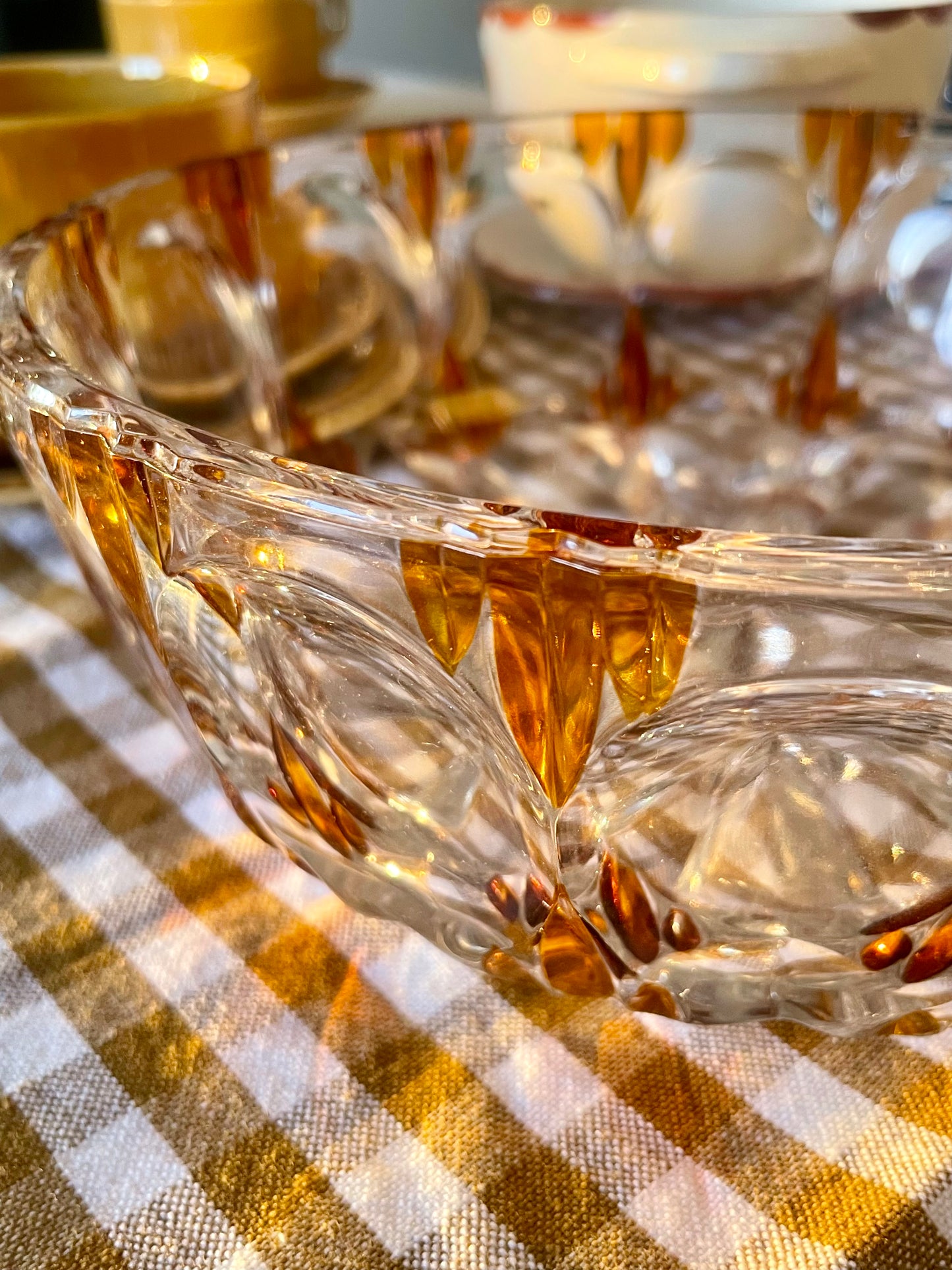Vintage glass salad bowl