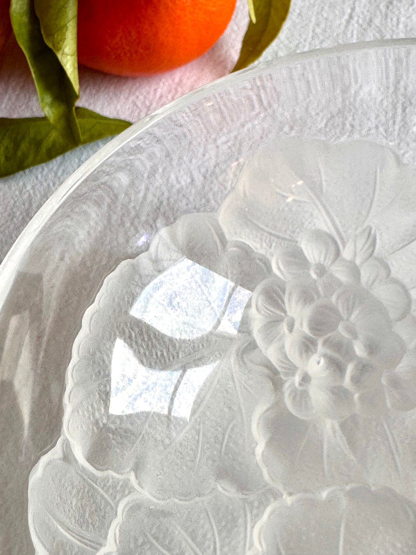 Coupelle en cristal motif hortensias