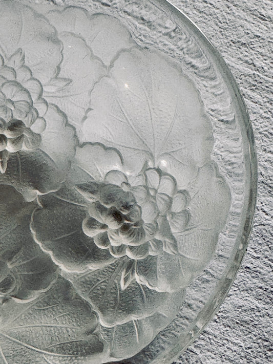 Coupelle en cristal motif hortensias