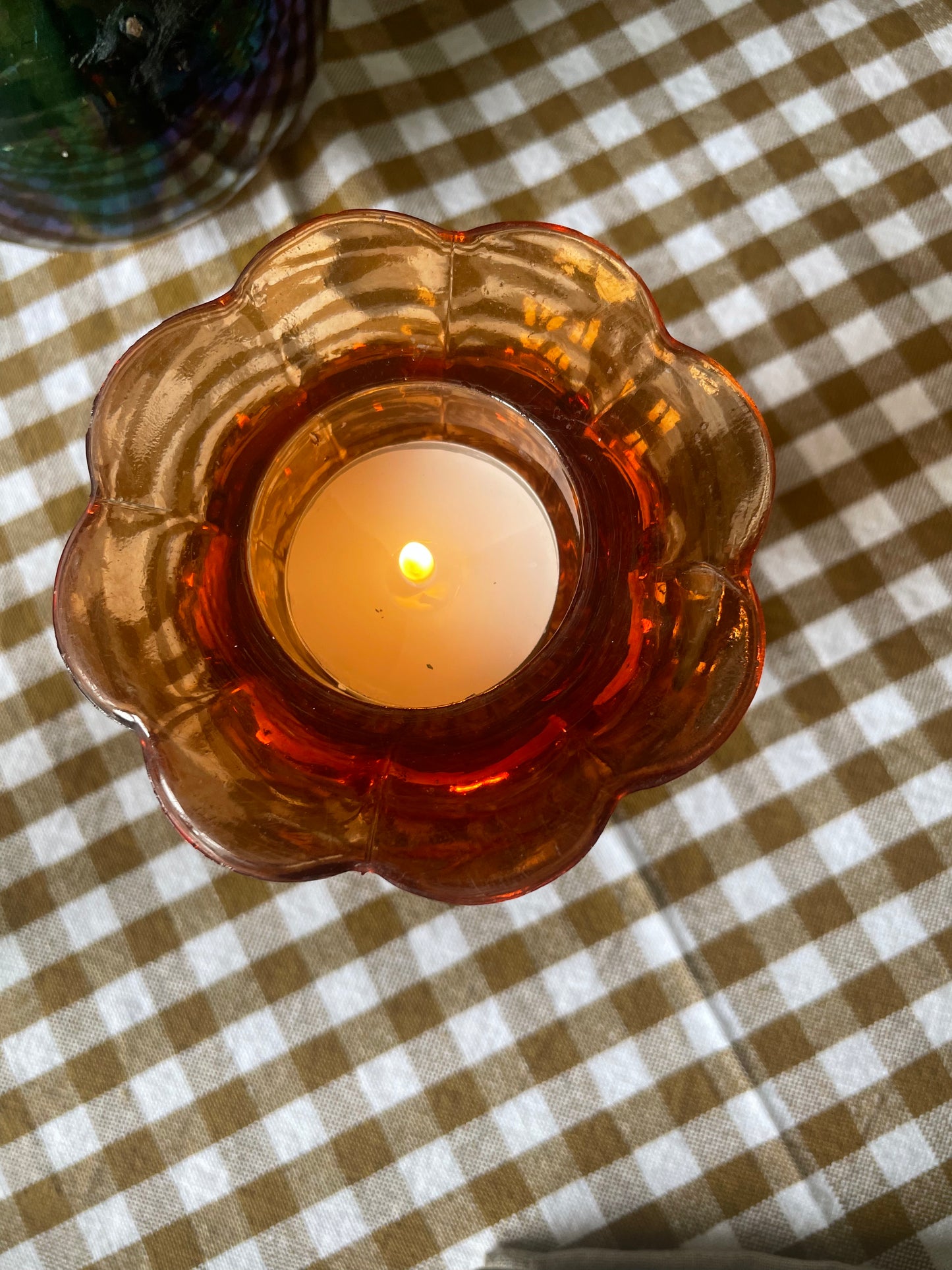 Pair of pressed glass candlesticks