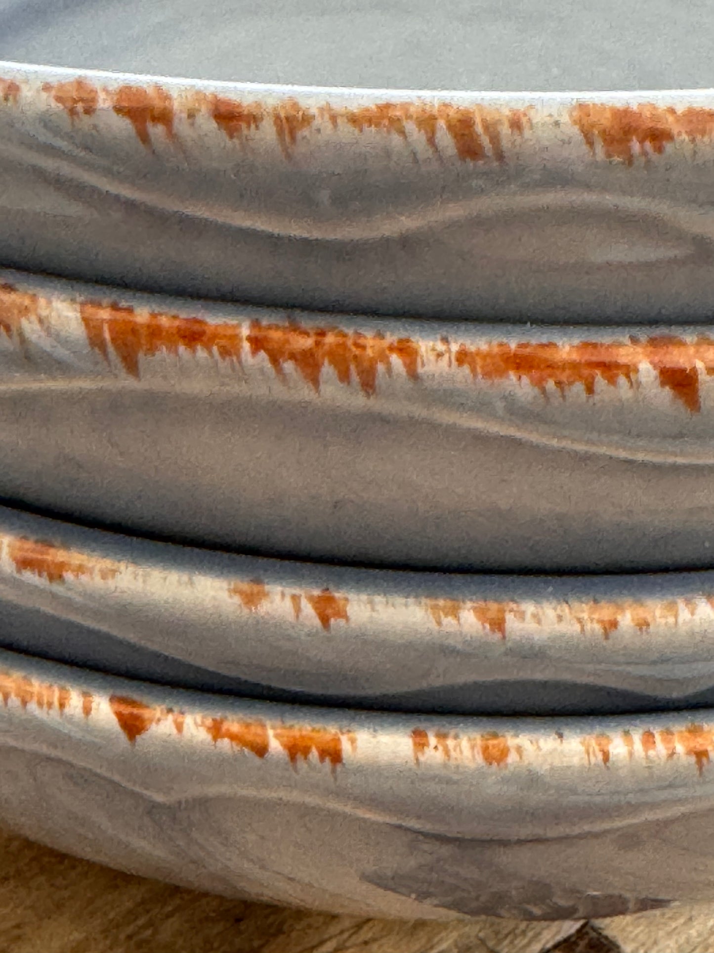 4 assiettes creuses bleu-gris VARAGES