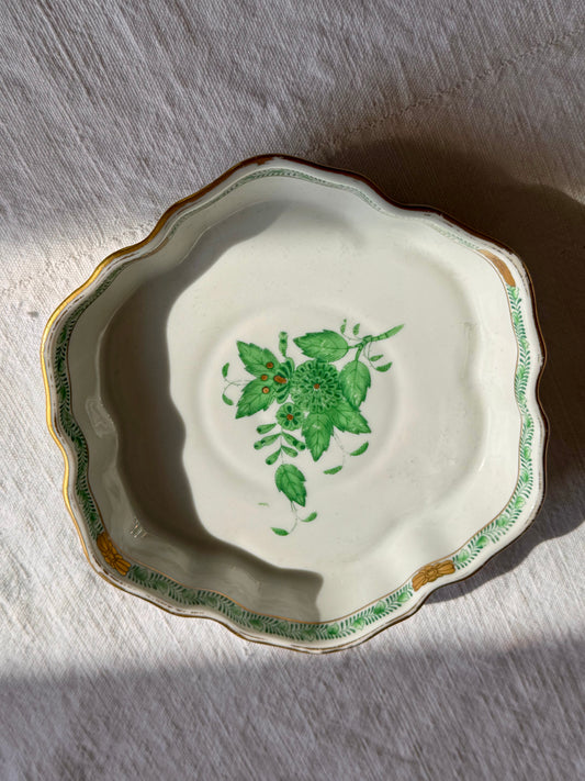 Vide-poche en porcelaine Apponyi vert HEREND