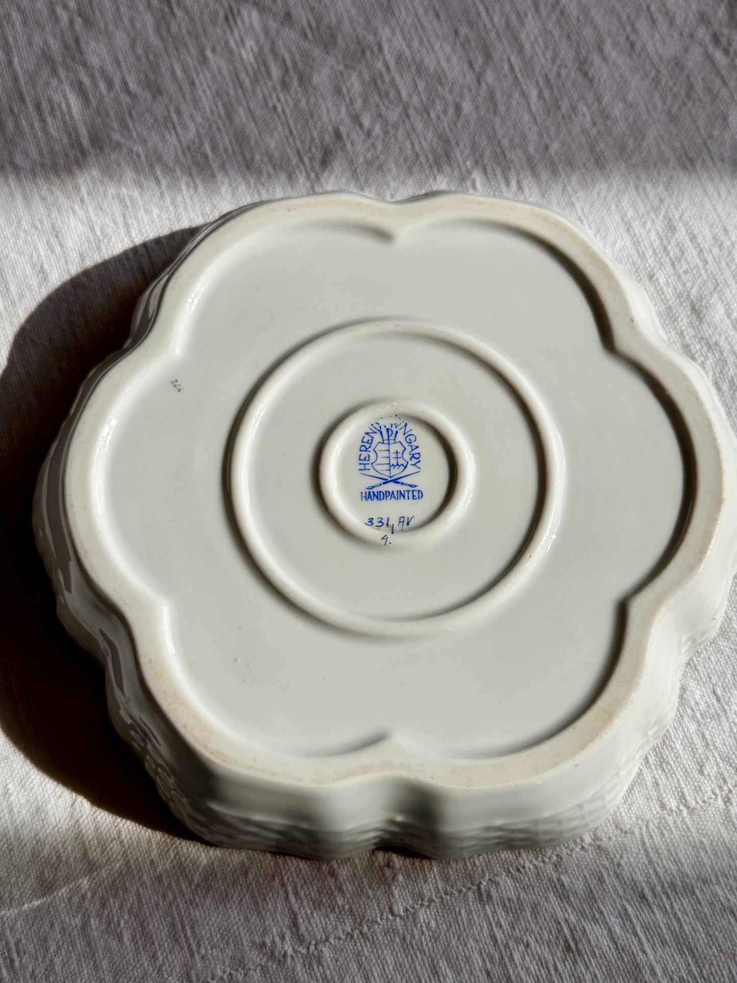 Vide-poche en porcelaine Apponyi vert HEREND