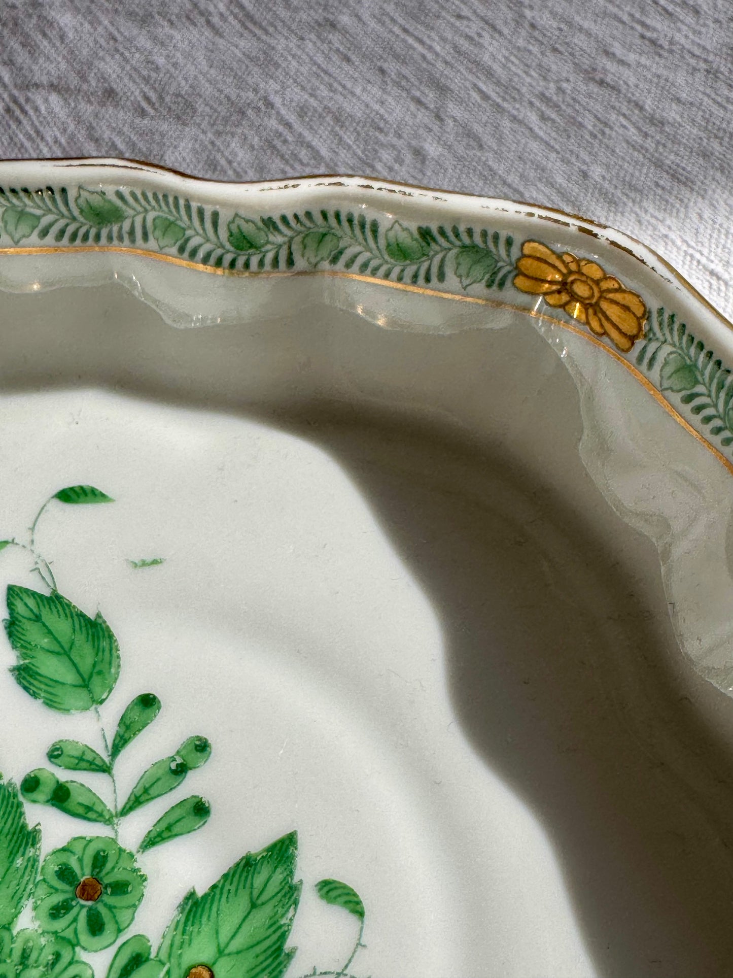 Vide-poche en porcelaine Apponyi vert HEREND