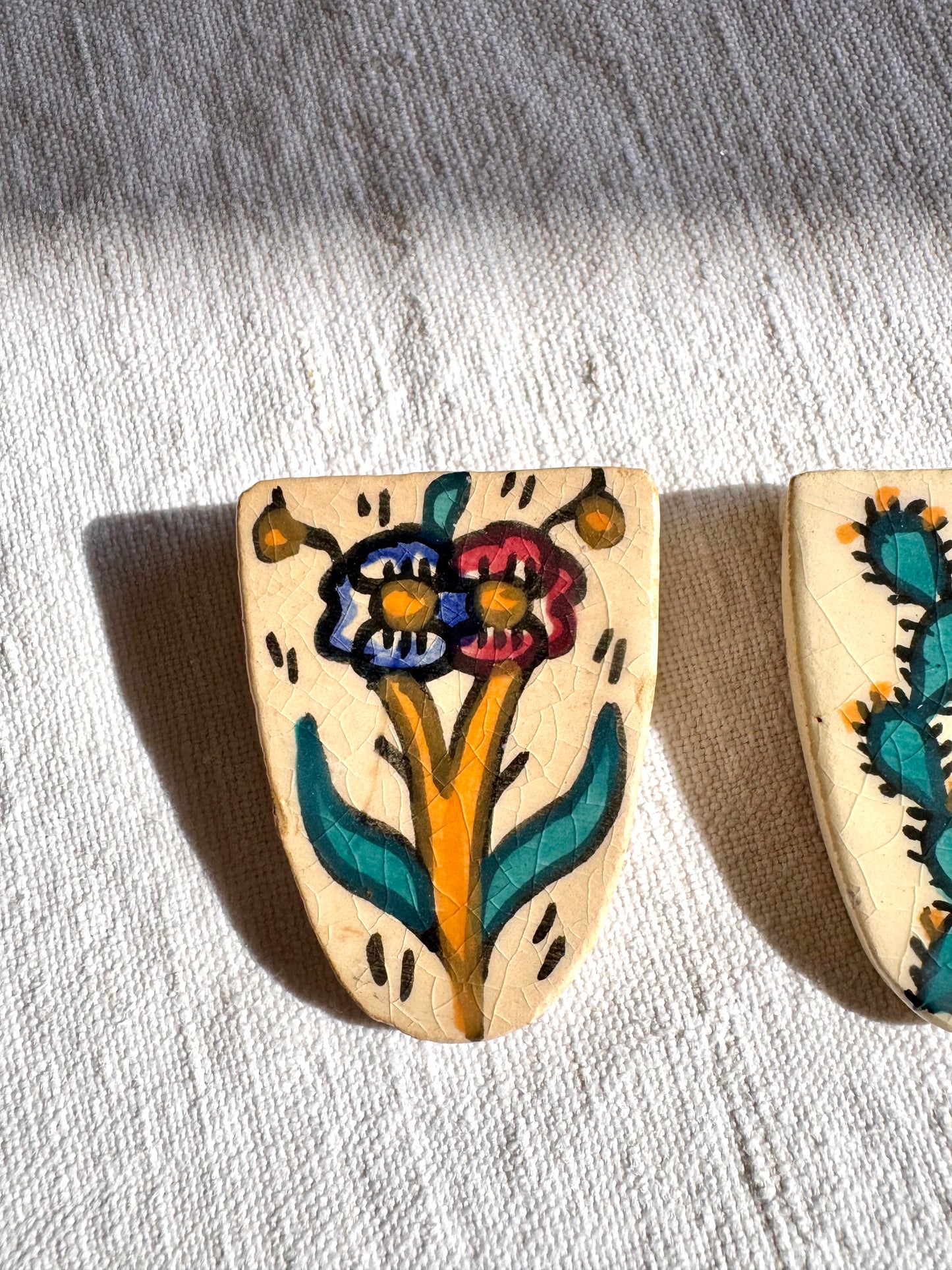 6 porte-couteaux en céramique. Artisanat tunisien.