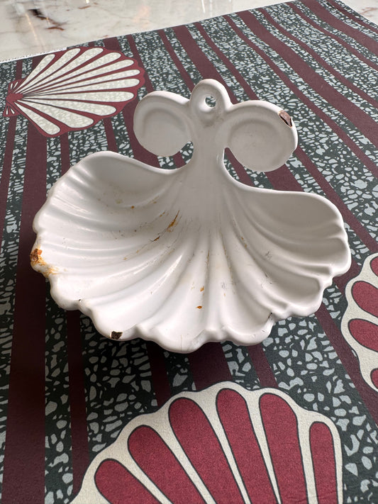 Porte savon vintage en fonte émaillée