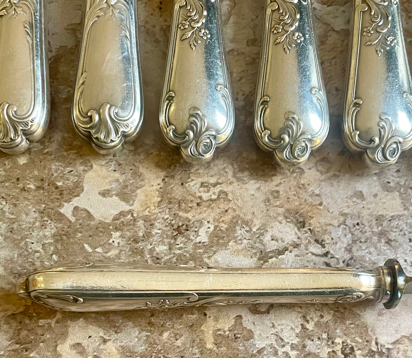 10 silver metal knives