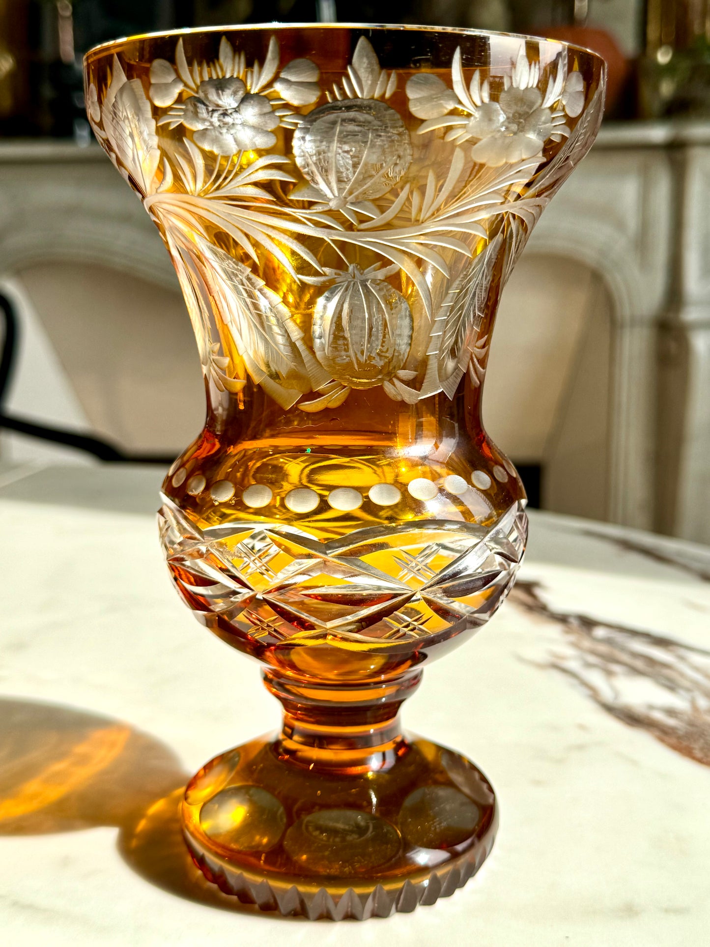 Vase en cristal de bohème.