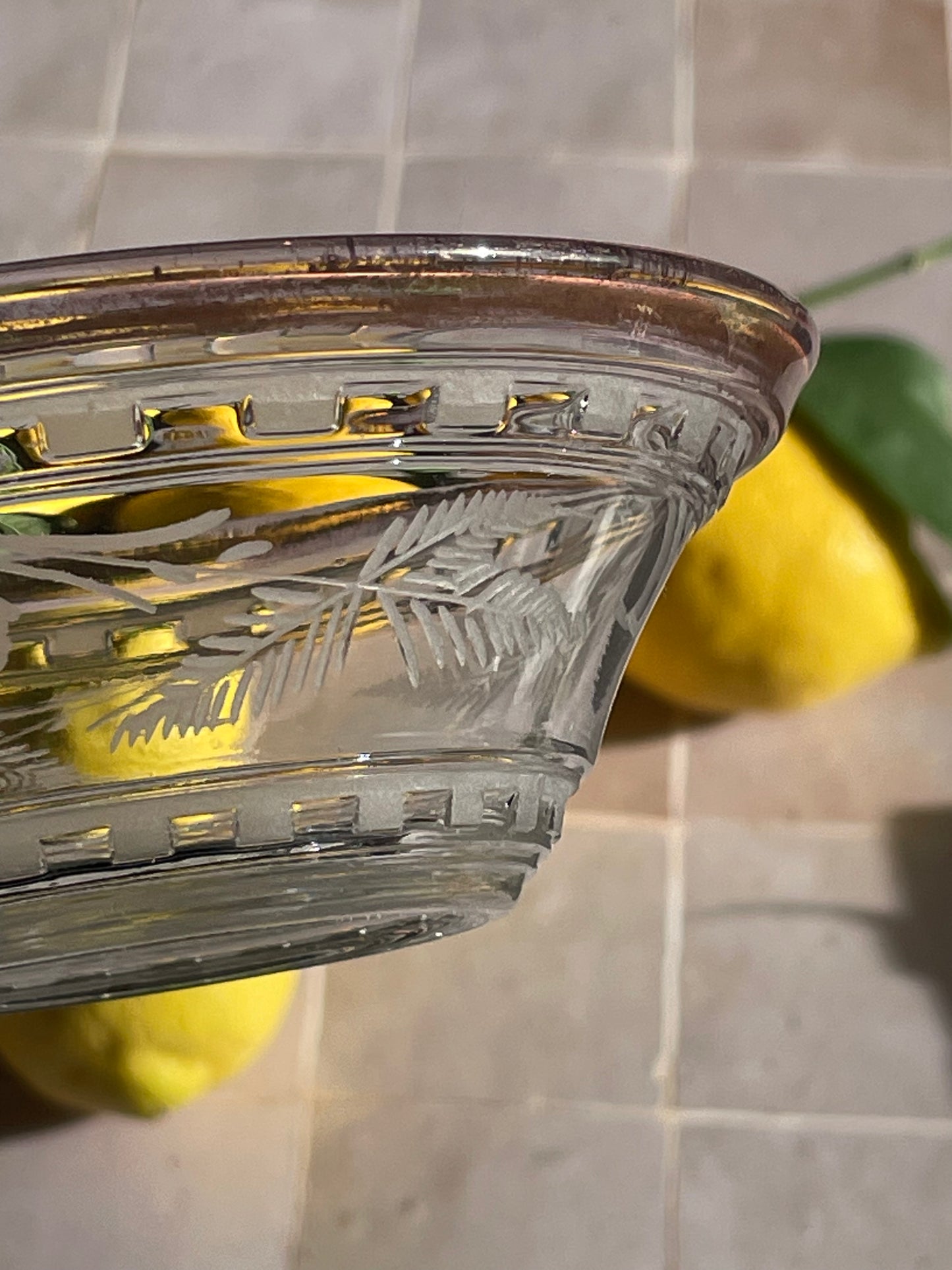 Finely engraved and gilded crystal bowl.