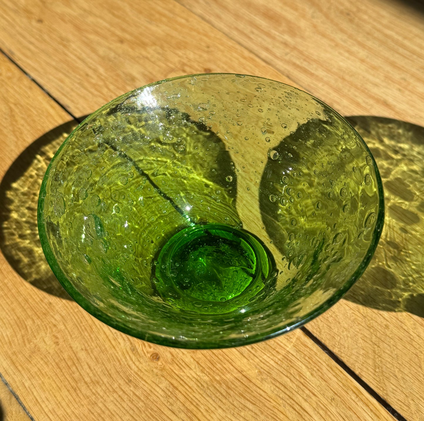 Paire de coupelles en verre bullé