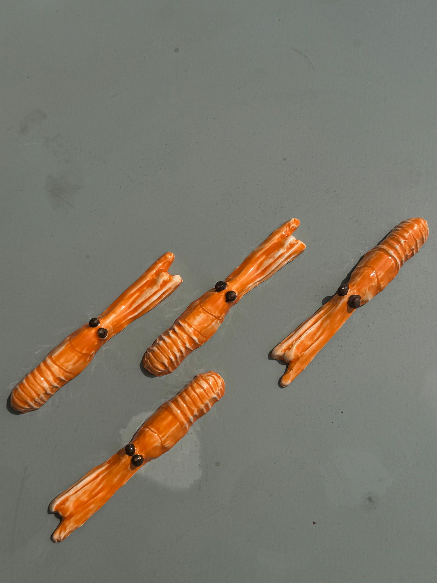4 décorations de table ou porte-couteaux "langoustines"