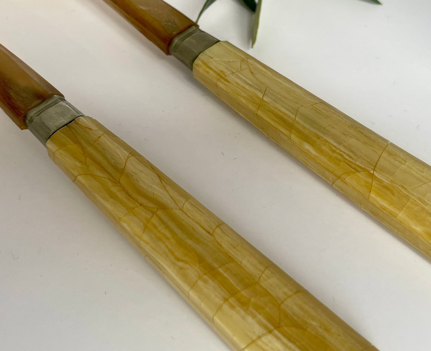 Horn and Bakelite salad servers