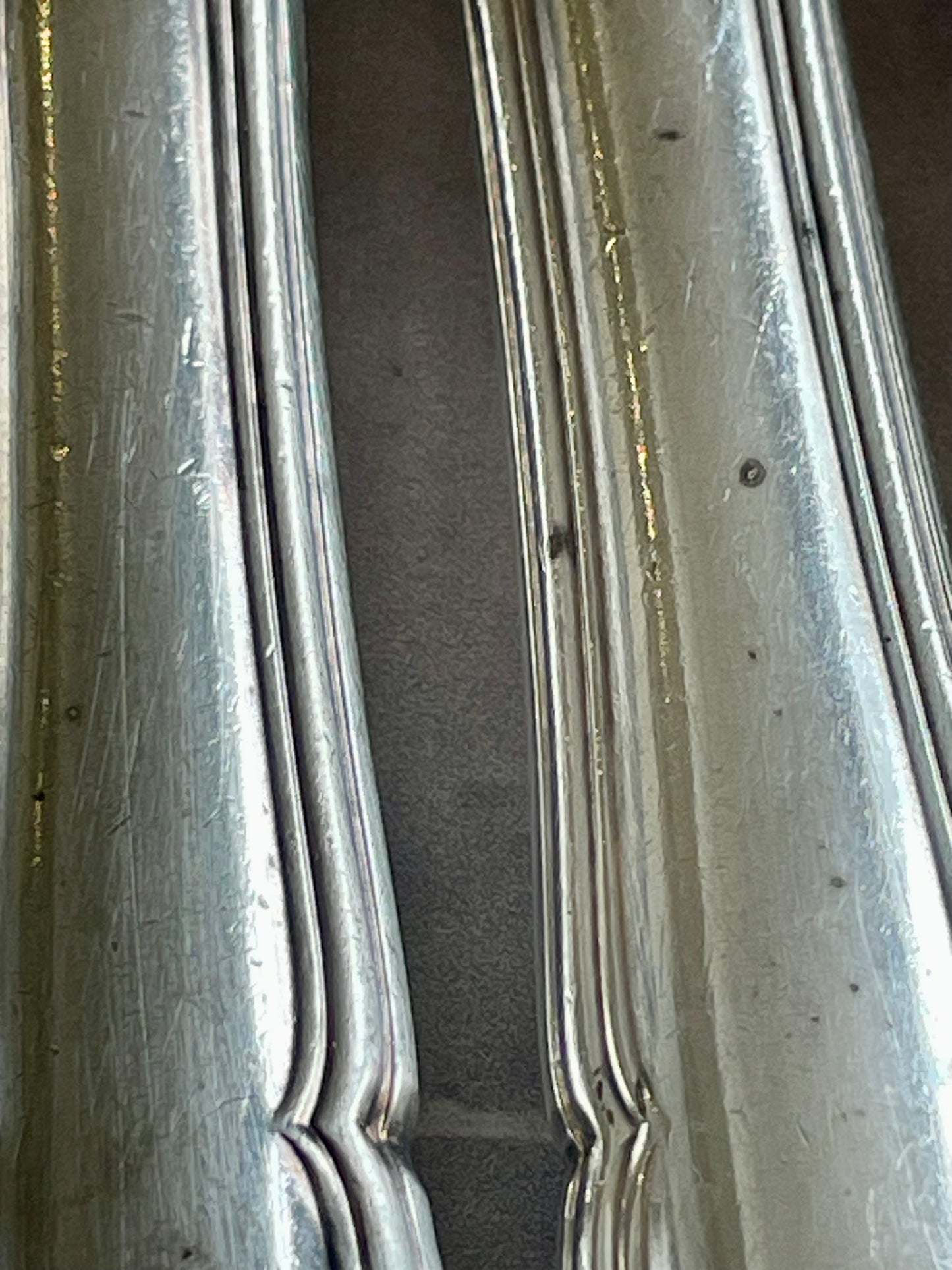 6 silver metal cheese knives